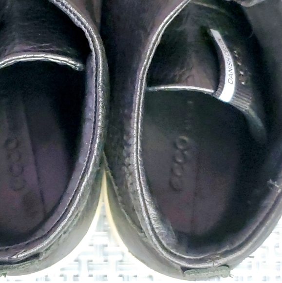 ECCO Men's Size 8 Danish Design Black Leather High-Tops - Picture 6 of 9